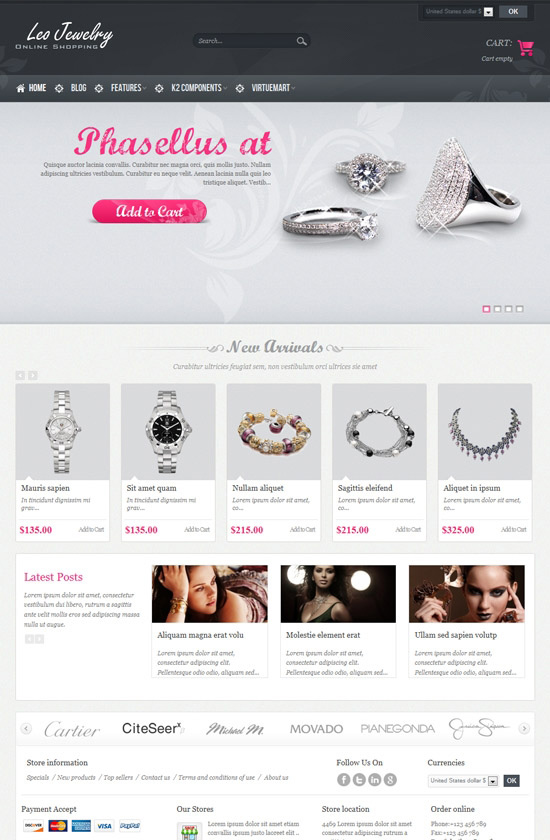 Jewelry Online Shopping Joomla Template 