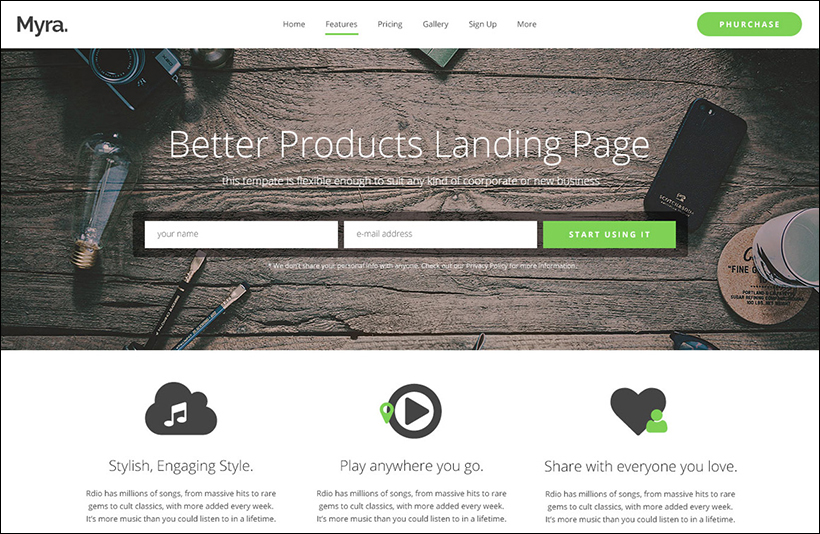 Landing Page PSD Template