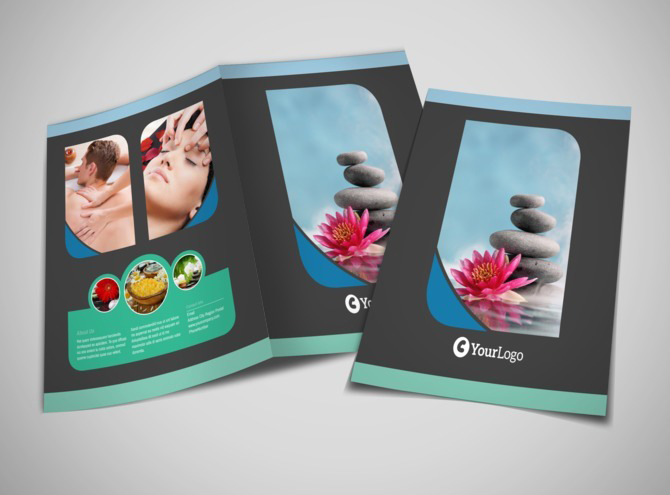 Massage Therapy Spa Bi-Fold Brochure Template