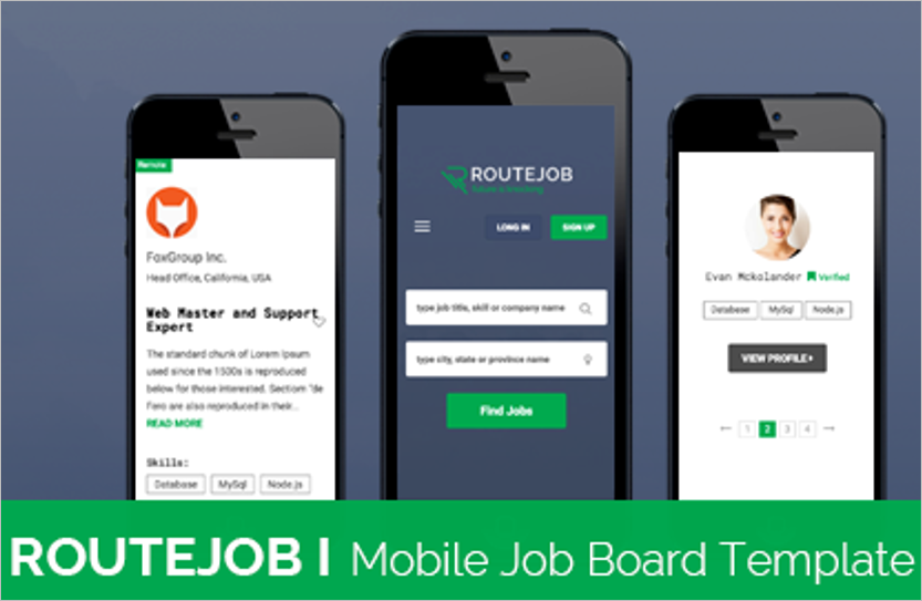 Mobile Job Portal HTML Template
