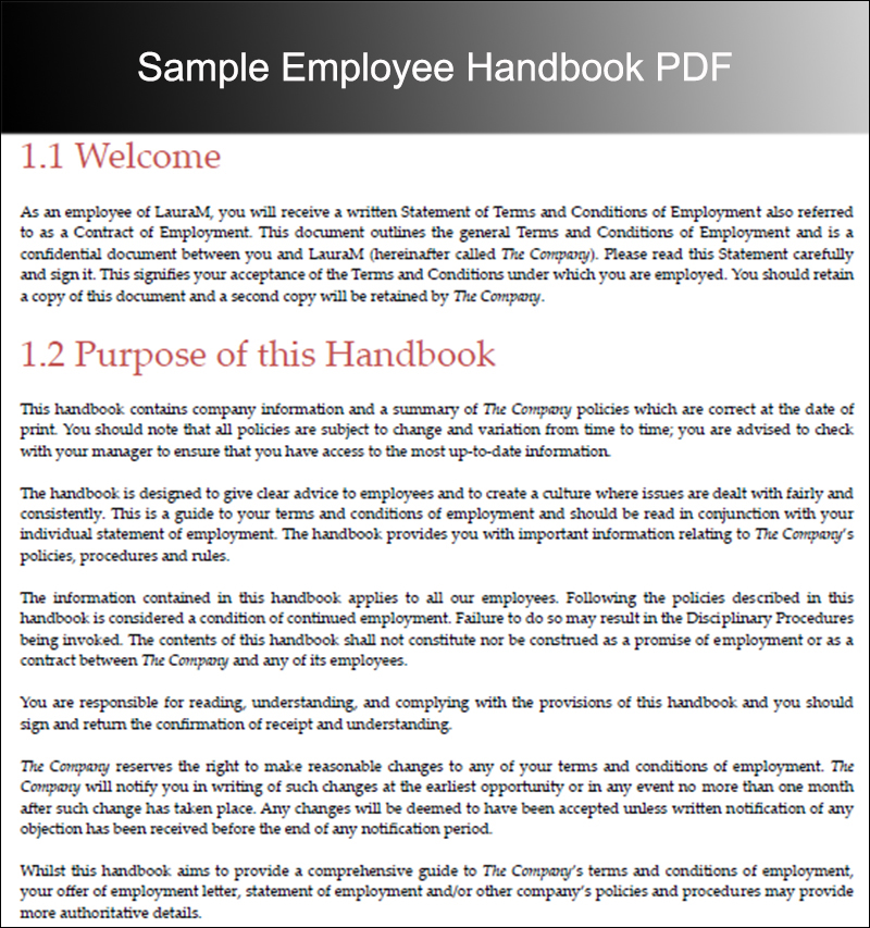 Sample Employee Handbook PDF