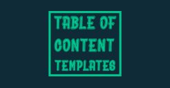 Free Table of Contents Templates