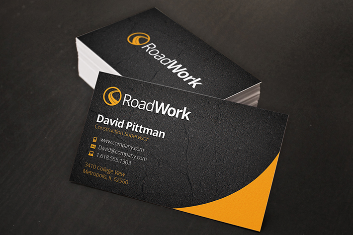 construction business cards psd
