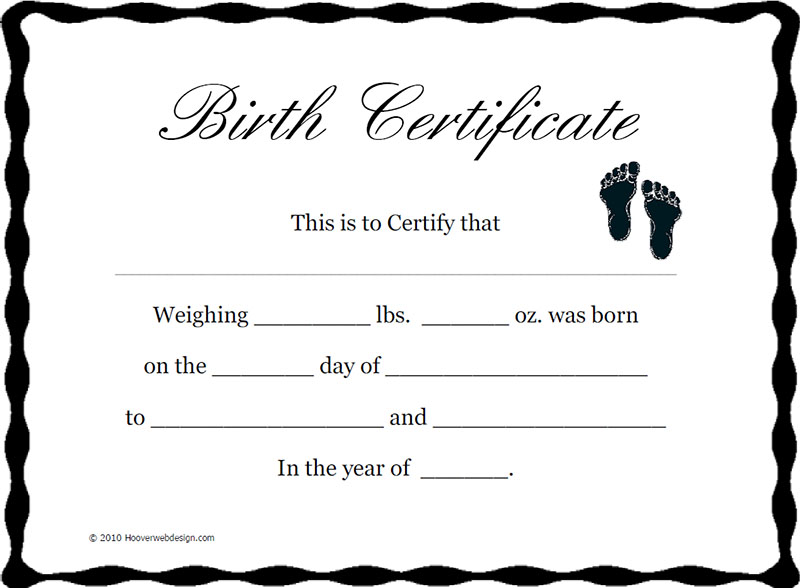 Birth Certificate Template PDF