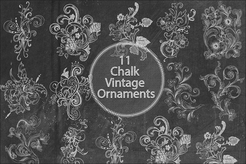 Chalk Vintage Ornaments