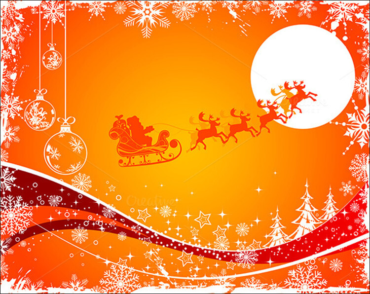 Christmas Posters With Snowflakes, Santa & Trees