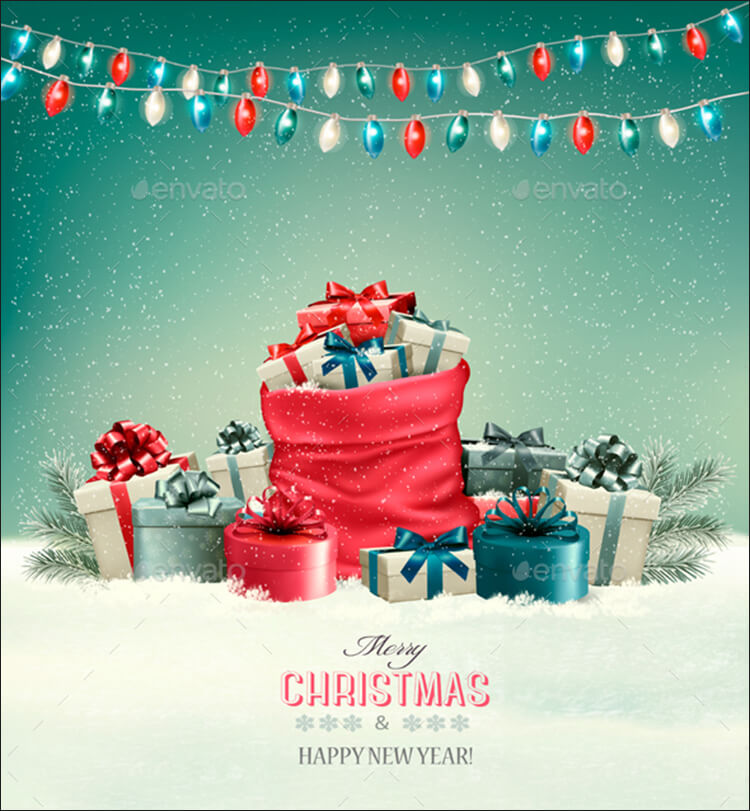 Christmas Vector Background Gifts