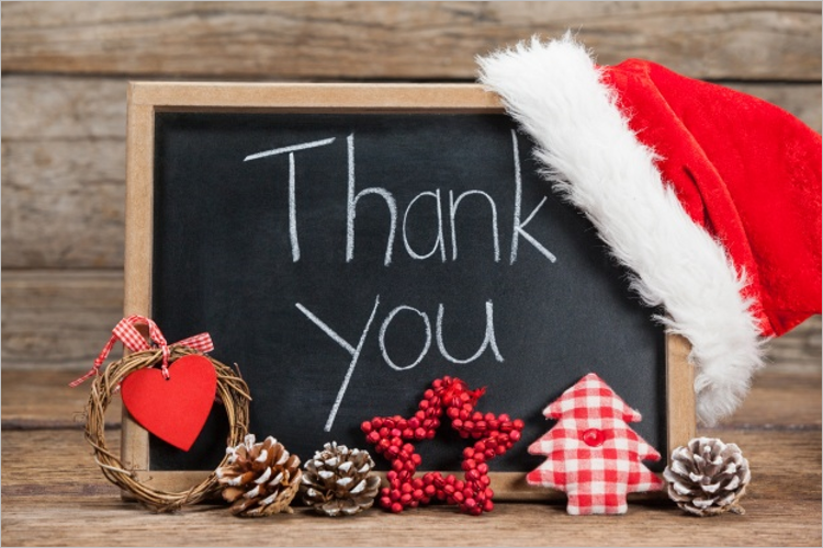 Free Christmas Thank You Card Template