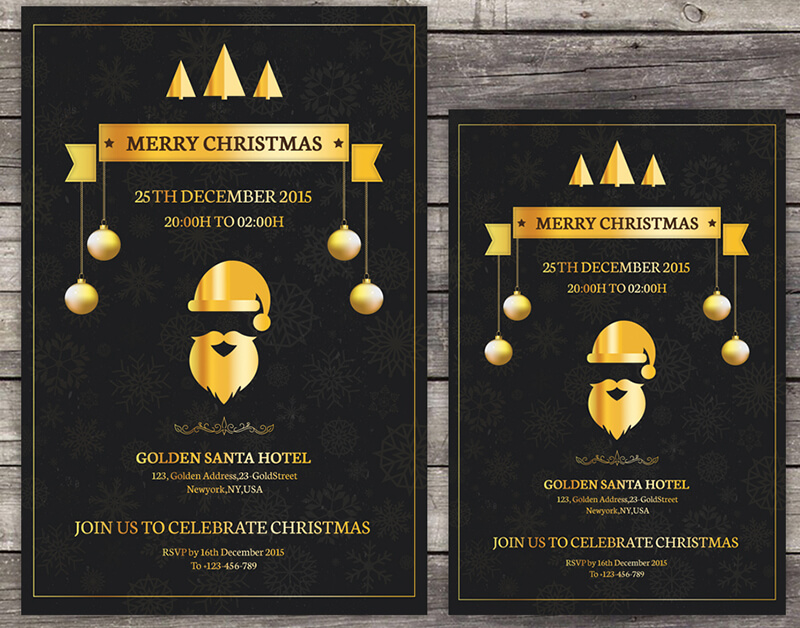 Golden Christmas Invitation Flyer