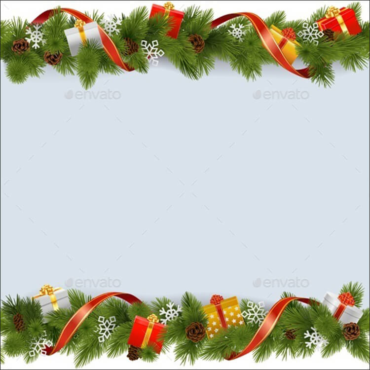 Vector Christmas Border With Gifts