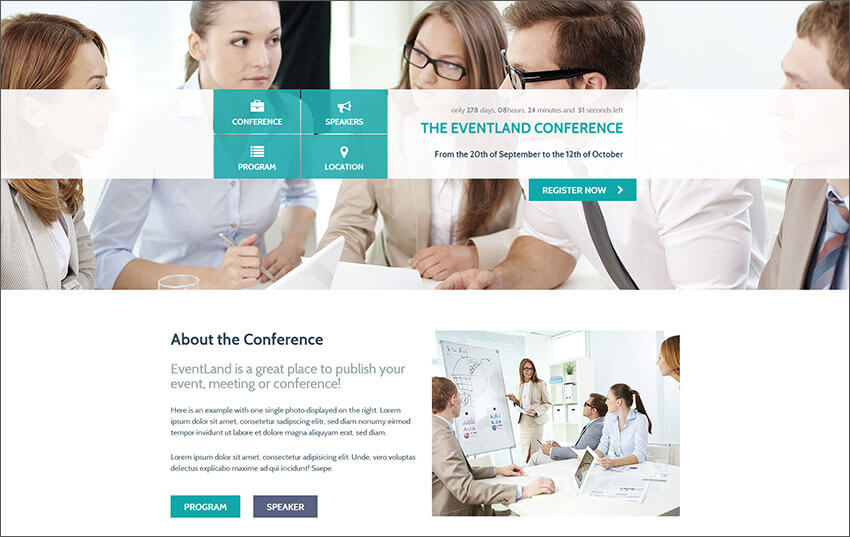 Event Landing Page HTML Template