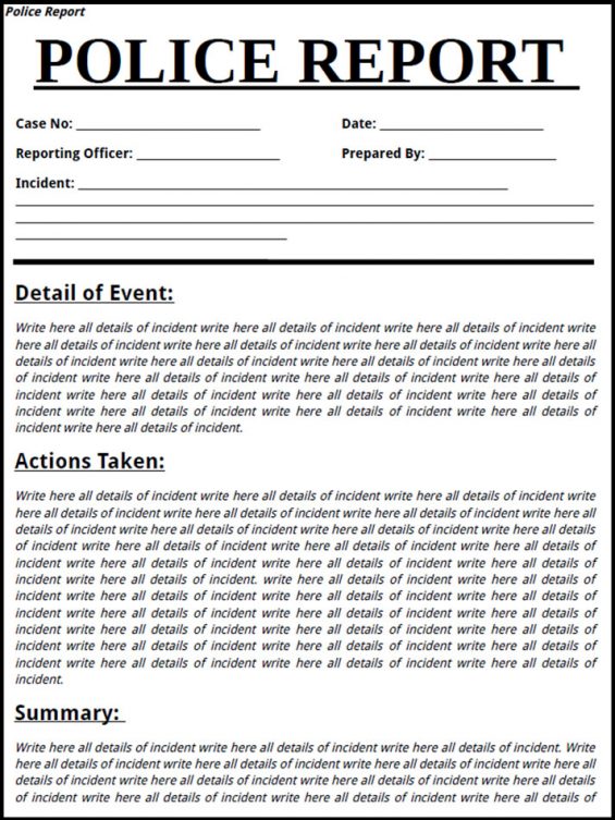 24 Printable Police Report Templates Free PDF Word Formats 24 Printable Police Report Templates Free PDF Word Formats