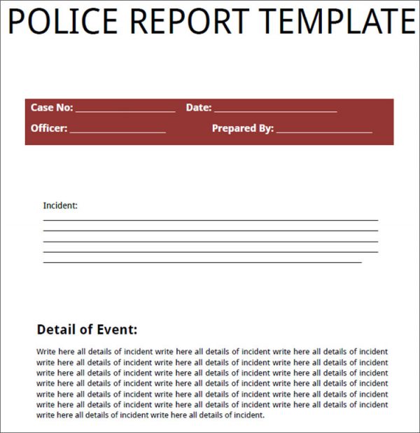 24+ Printable Police Report Templates Free PDF, Word Formats