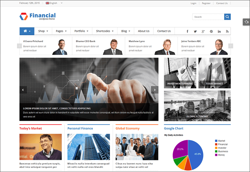 Responsive WP Financial Template
