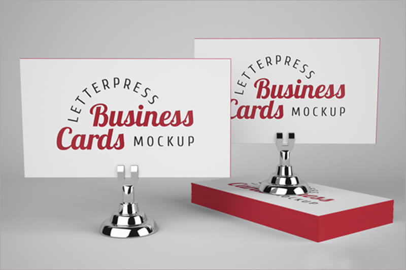 Letterpress Business Cards PSD File