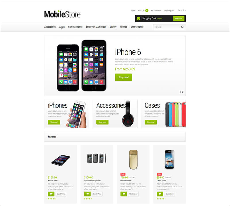 Mobile Phones OpenCart Template