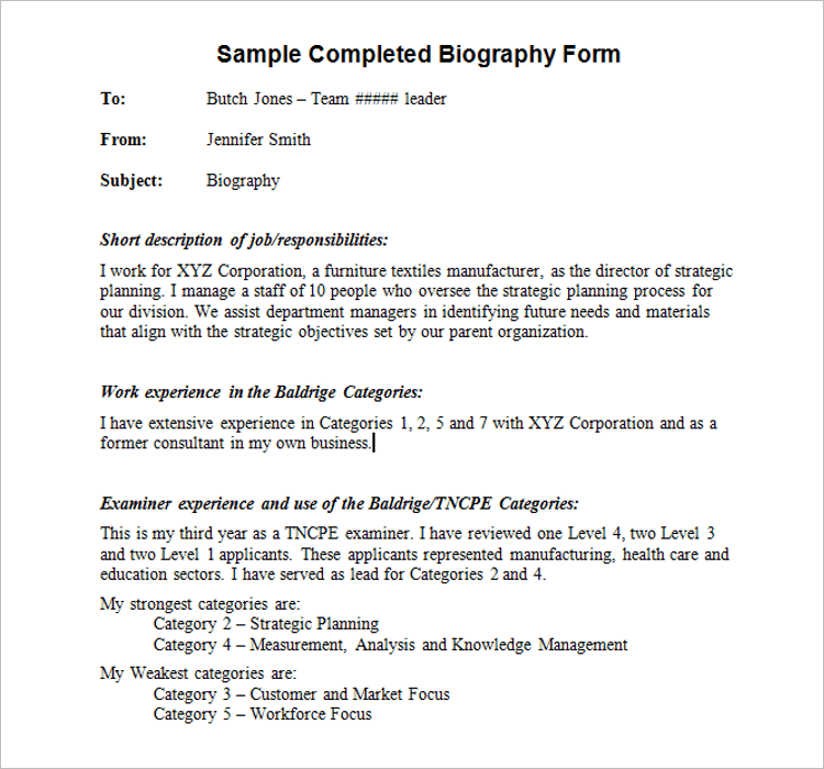 Biography Template Free Download