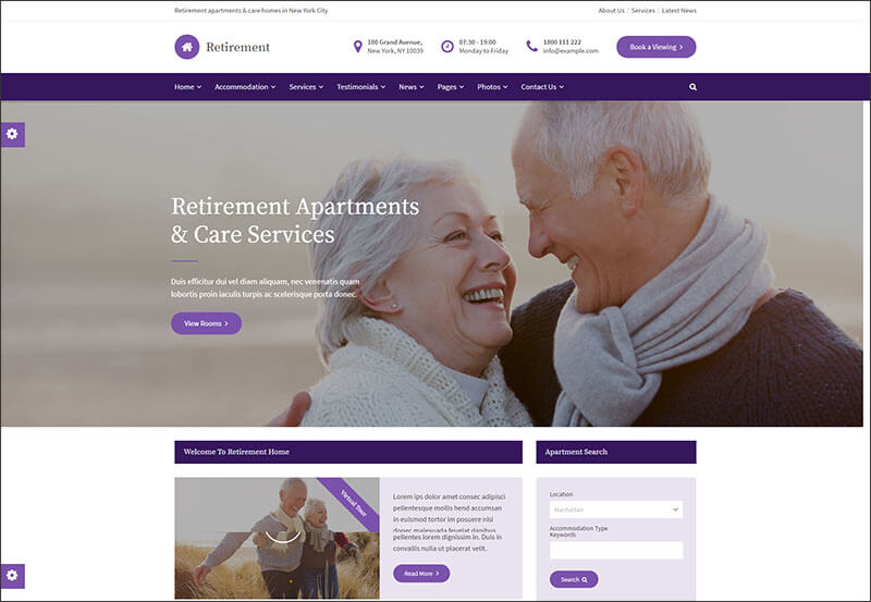 Retirement Care Home - HTML Template