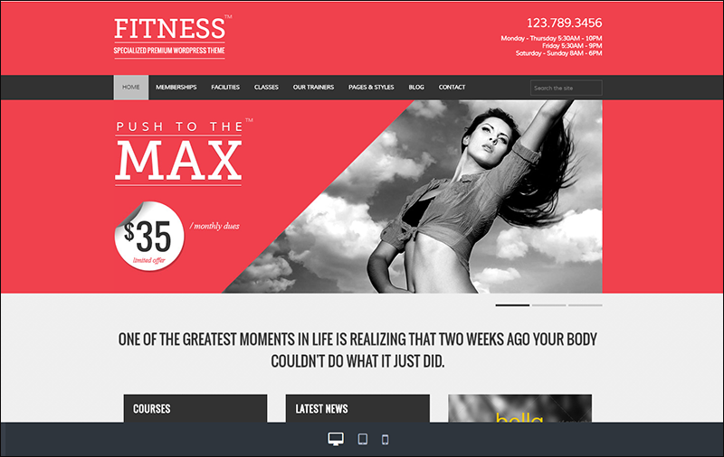 Fitness Premium WordPress Theme