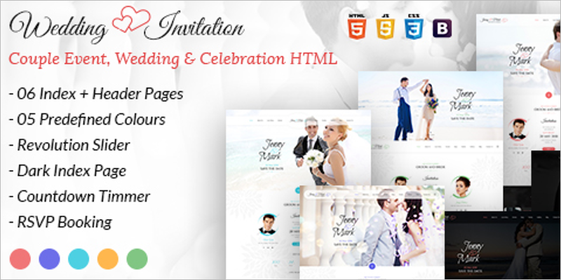 Couple Event and Celebration HTML Template