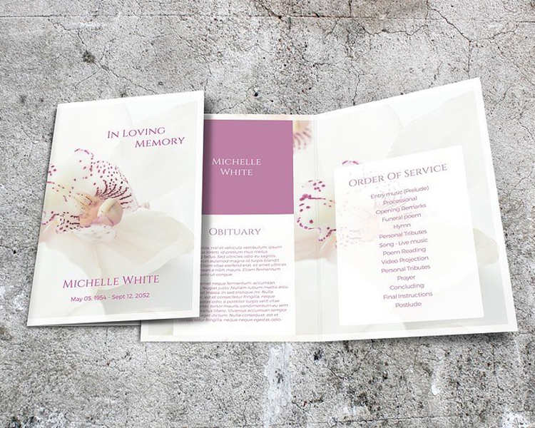 orchid-funeral-brochure-templates