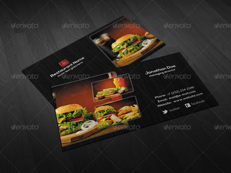 Creative Restaurant Business Card PSD Template