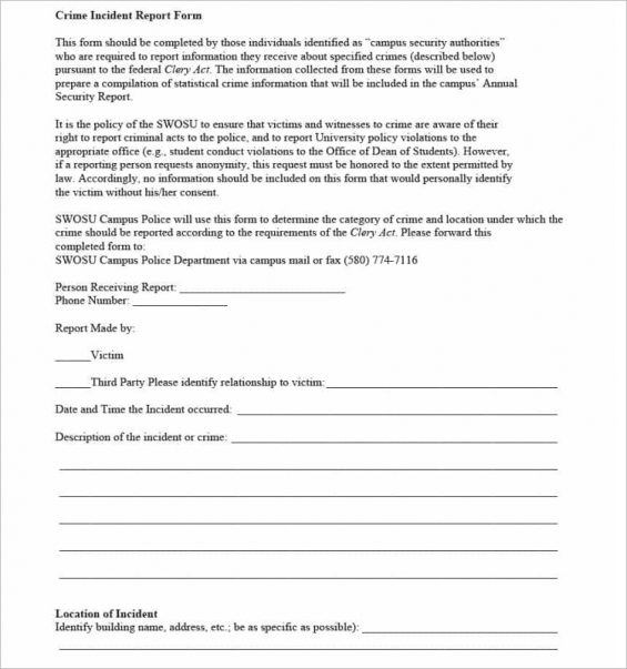 24+ Printable Police Report Templates Free PDF, Word Formats