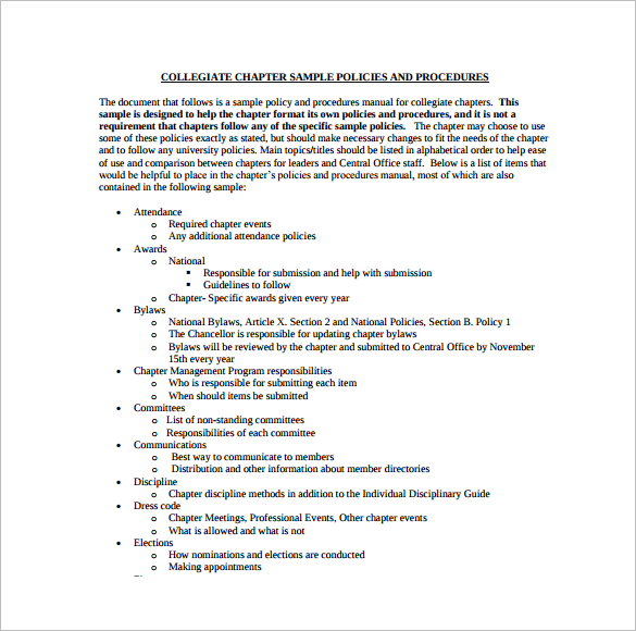 printable-college-policy-procedure-templates