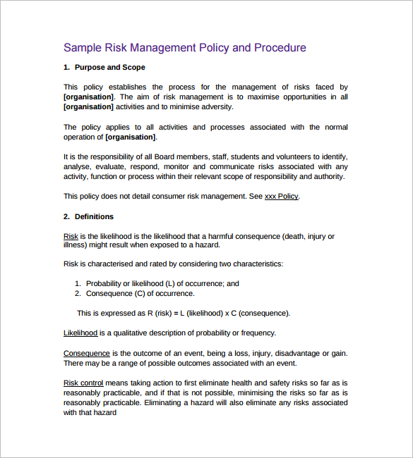 risk-management-policy-procedure-word-excel