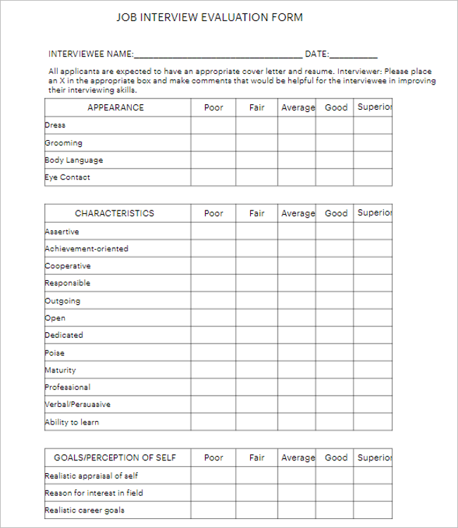 Annual Performance Review Form Template