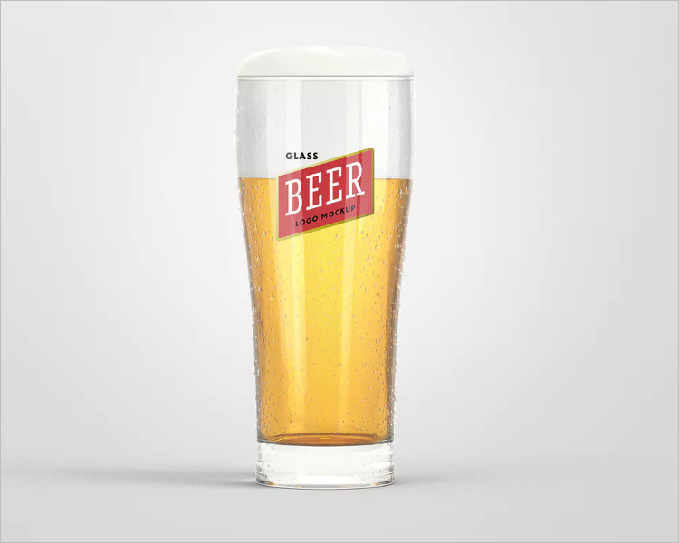 Beer Glass Logo Mockup Design