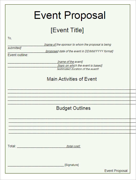 event-business-proposal-template