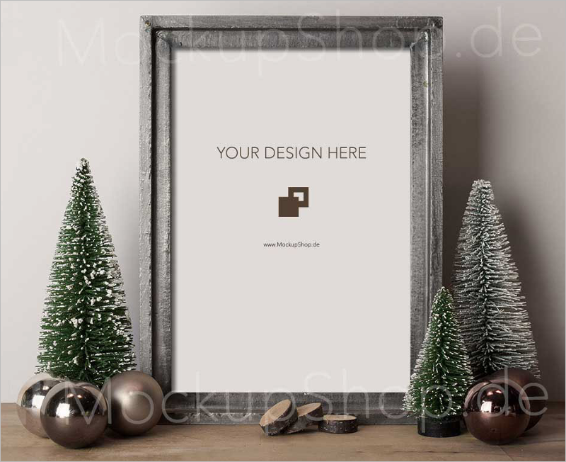 Free Christmas Tree Mockup PSD Design