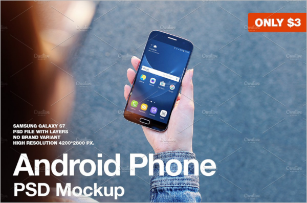 Galaxy S7 Android Mockup Design