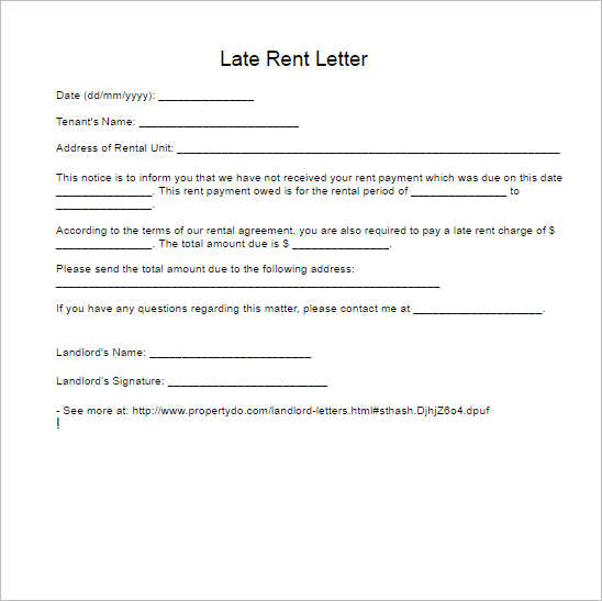 late-rent-letter-form-template