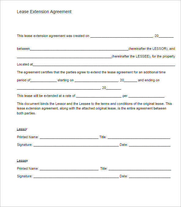 lease-extension-agreement-form-template