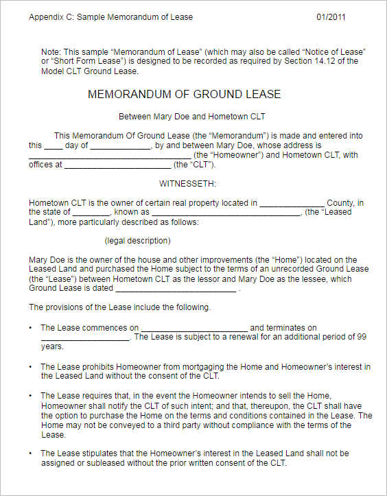 memorandum-of-ground-lease-form