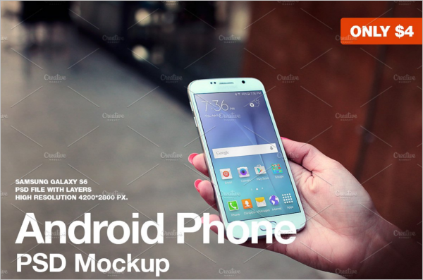 Minimalistic Samsung Mobile Mockup Design