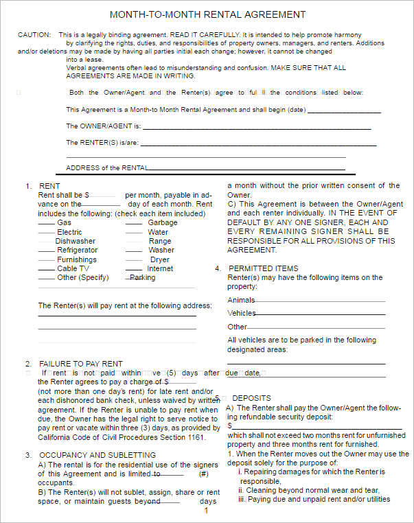 month-month-rental-agreement-form