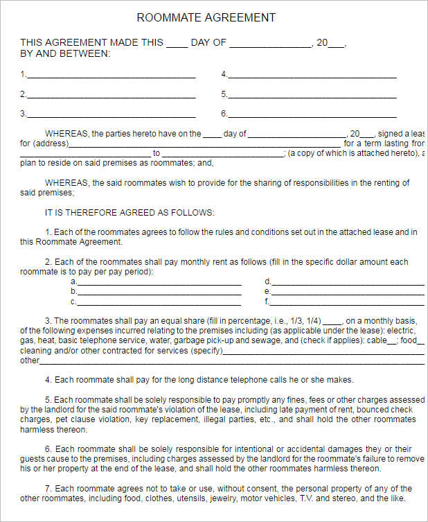roommate-agreement-form-template