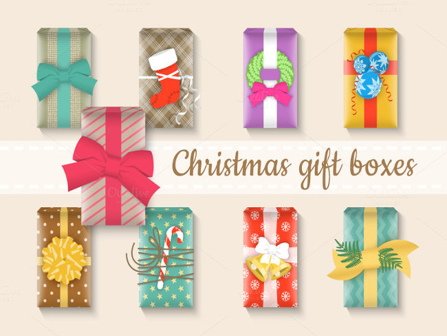Wrapping Christmas Celebration present box 