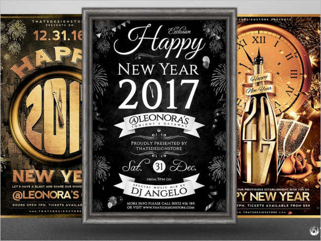 Free New Year 2017 Poster Design