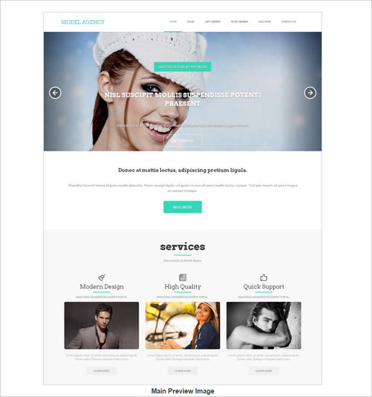 model-agency-services-website-templates