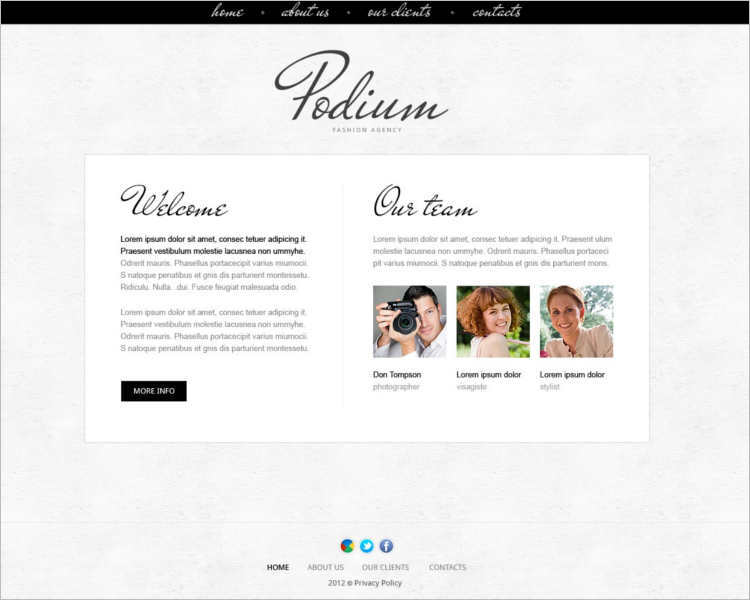 podium-model-agency-website-templates