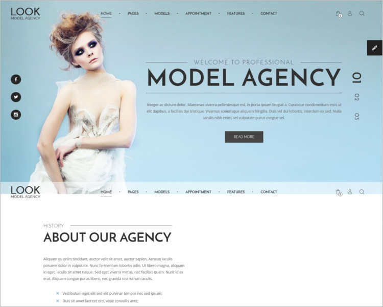professional-model-agency-website-templates