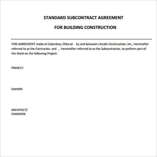 standard-subcontract-construction-agreement-template