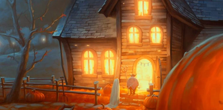 pumpkin-house-halowen-back-ground