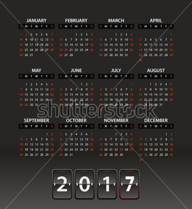 2017 Vector Calendar Mockups