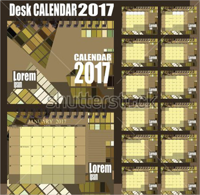2017 Vintage Calendar Mockups