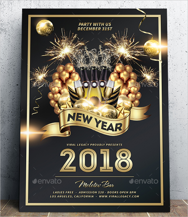 2018 New Year Poster Template